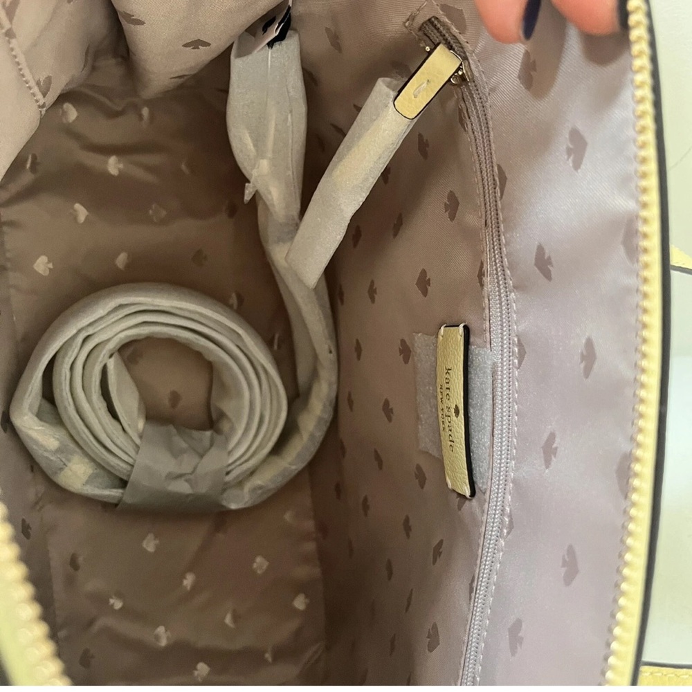 NWOT  Kate Spade Maise Medium Dome Satchel Pebbled Patterson Bag Yellow - Picture 3 of 13